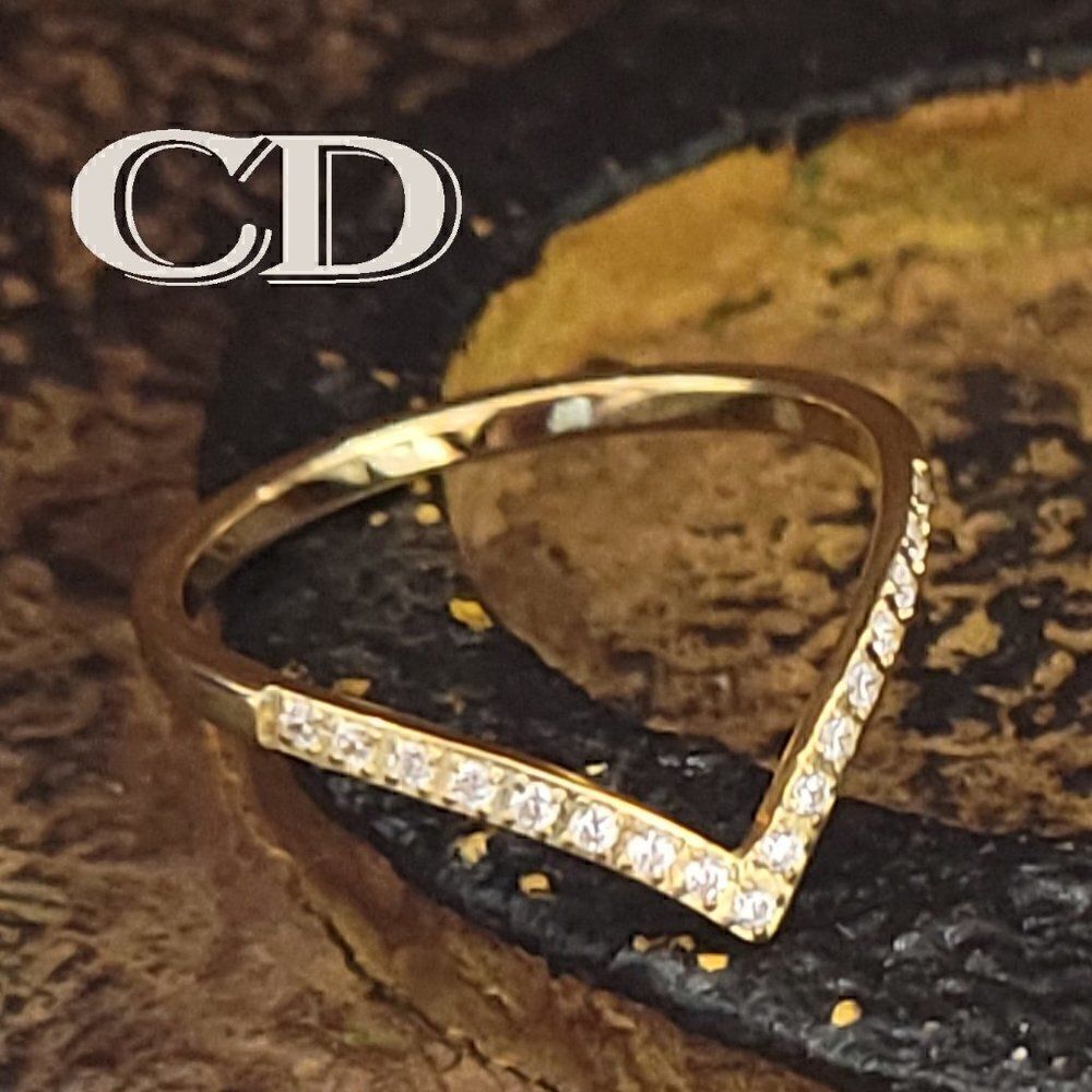 Women's Gold Dainty Chevron Promise Ring - Promise Ring For Girls